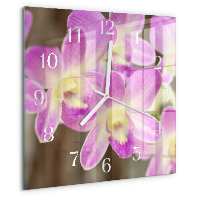 Wanduhr quadratisch Blumen
