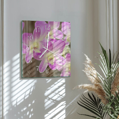 Wanduhr quadratisch Blumen