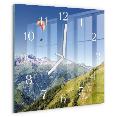 Wanduhr quadratisch Gebirge