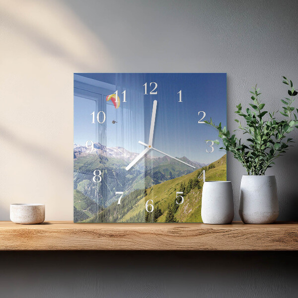 Wanduhr quadratisch Gebirge