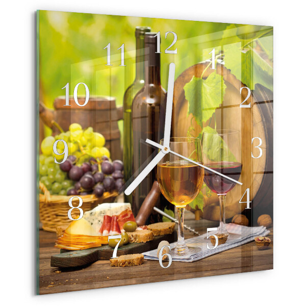 Wanduhr quadratisch Trauben für Wein