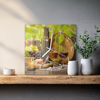 Wanduhr quadratisch Trauben für Wein