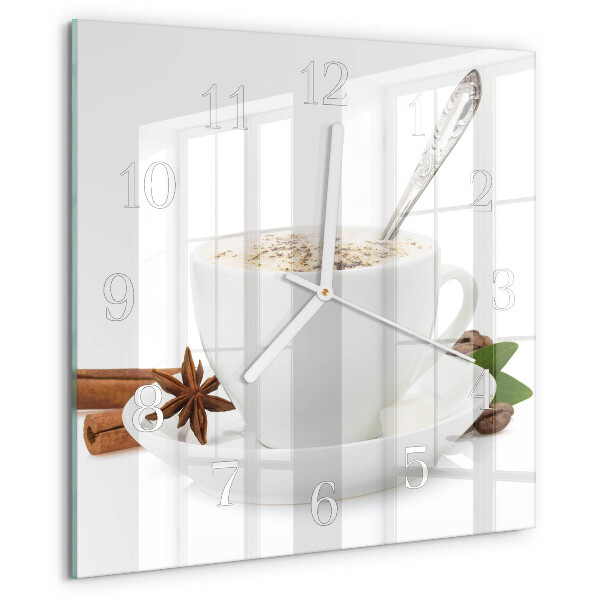 Wanduhr quadratisch Eine Tasse Anis