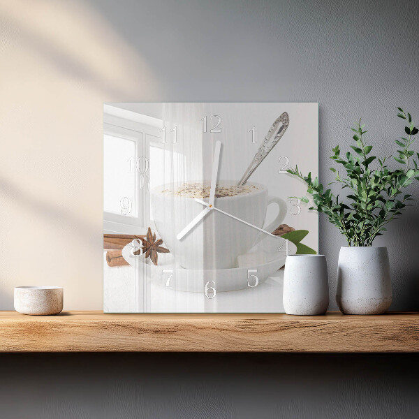 Wanduhr quadratisch Eine Tasse Anis