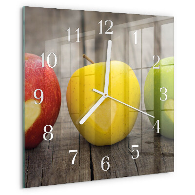 Wanduhr quadratisch Äpfel