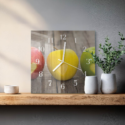 Wanduhr quadratisch Äpfel