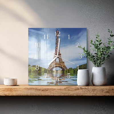 Wanduhr quadratisch Eiffelturm