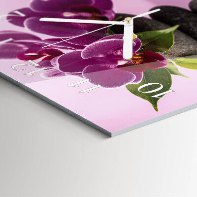 Wanduhr quadratisch Orchidee