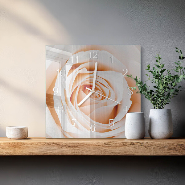 Wanduhr quadratisch Rose