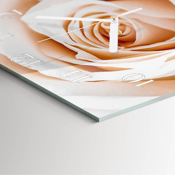 Wanduhr quadratisch Rose