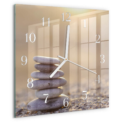 Wanduhr quadratisch Steine