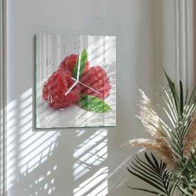 Wanduhr quadratisch Himbeeren