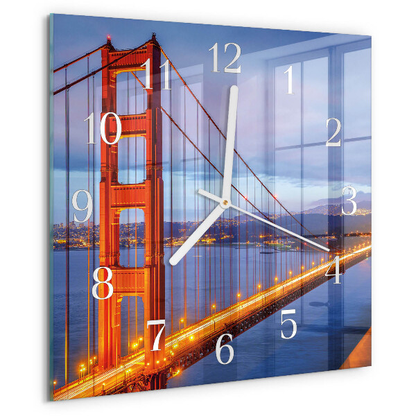 Wanduhr quadratisch Golden Gate