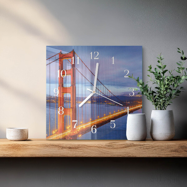 Wanduhr quadratisch Golden Gate