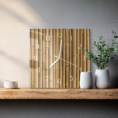 Wanduhr quadratisch Bambus