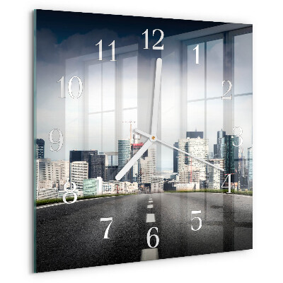 Wanduhr quadratisch Road City