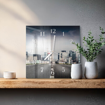 Wanduhr quadratisch Road City