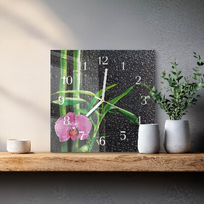 Wanduhr quadratisch Bamboo Spa