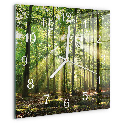Wanduhr quadratisch Waldnatur