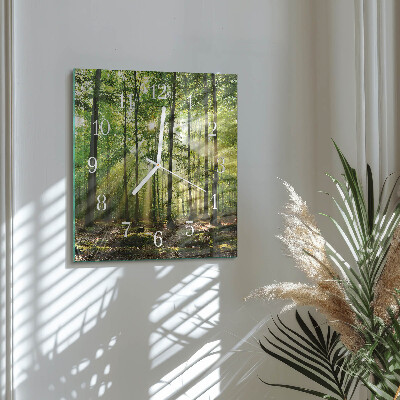 Wanduhr quadratisch Waldnatur