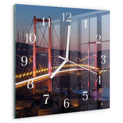 Wanduhr quadratisch Brücke