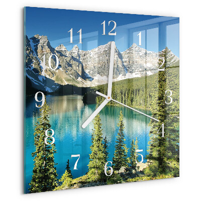 Wanduhr quadratisch Berge Natur
