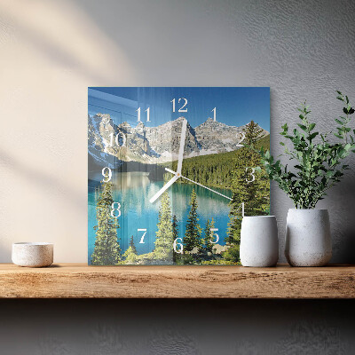 Wanduhr quadratisch Berge Natur
