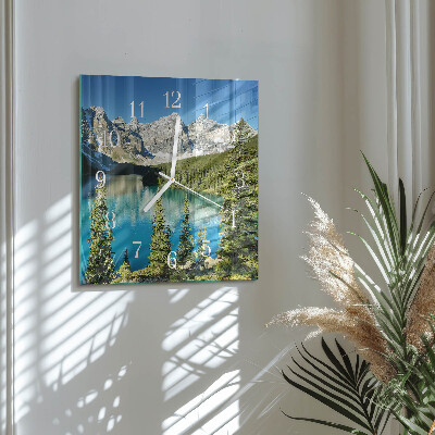 Wanduhr quadratisch Berge Natur