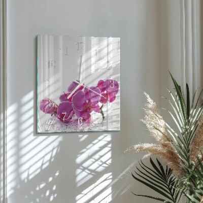 Wanduhr quadratisch Orchidee