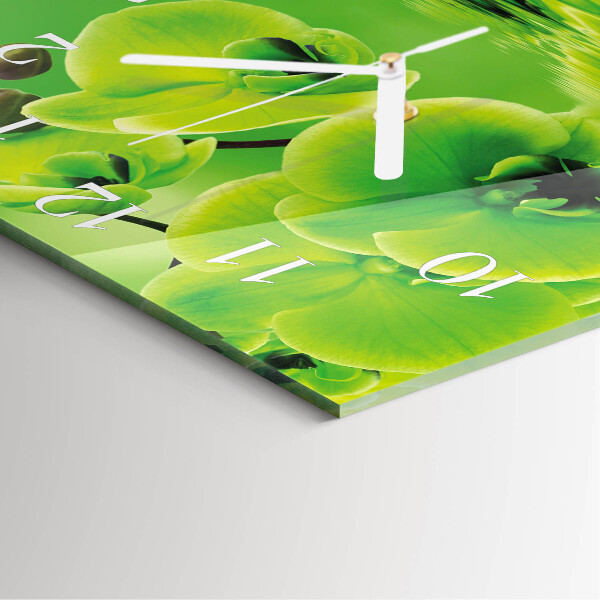 Wanduhr quadratisch Orchidee