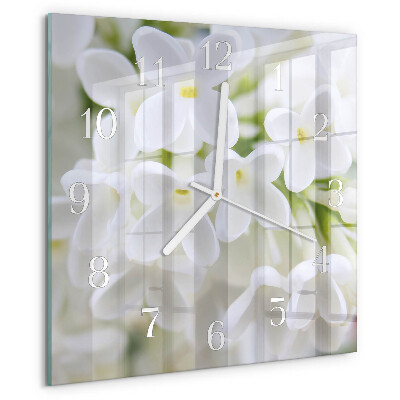 Wanduhr quadratisch Blumen