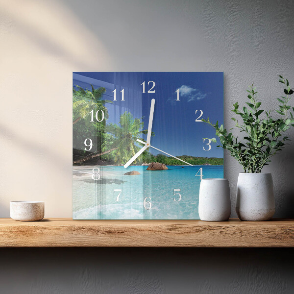 Wanduhr quadratisch Island Palms