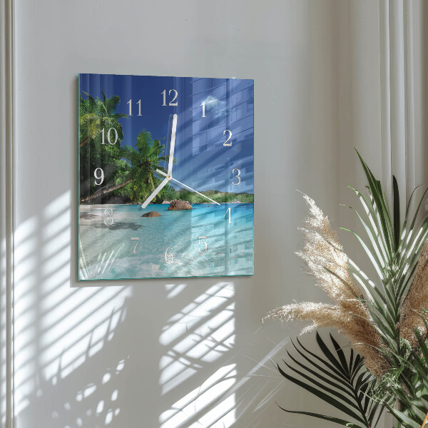 Wanduhr quadratisch Island Palms