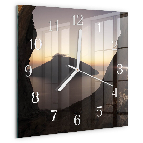 Wanduhr quadratisch Ozeanberg