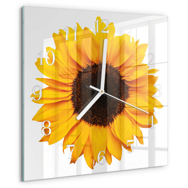 Wanduhr quadratisch Sonnenblume