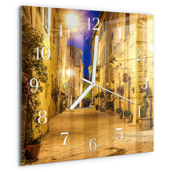 Wanduhr quadratisch Straßennacht