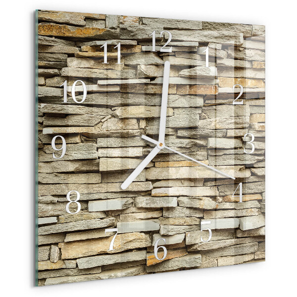 Wanduhr quadratisch Steine