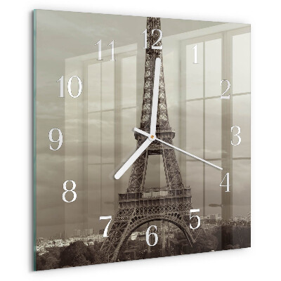 Wanduhr quadratisch Eiffelturm