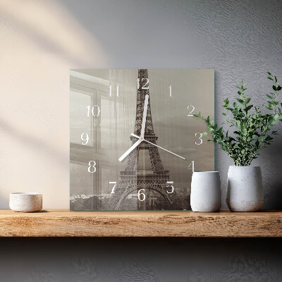 Wanduhr quadratisch Eiffelturm