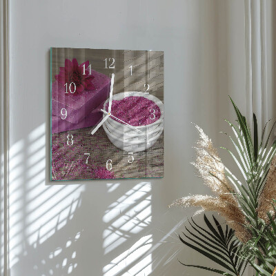 Wanduhr quadratisch Blume
