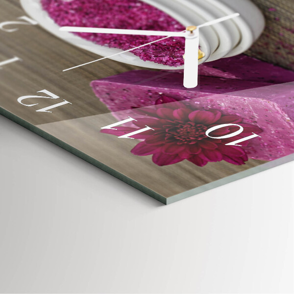 Wanduhr quadratisch Blume