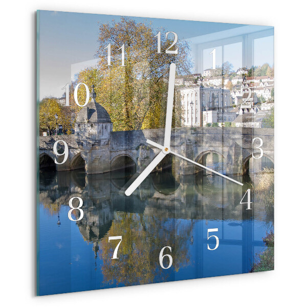 Wanduhr quadratisch Brücke