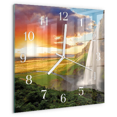 Wanduhr quadratisch Wasserfall