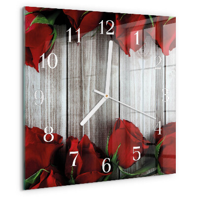 Wanduhr quadratisch Rosentabletten