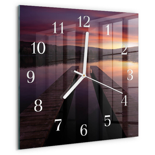 Wanduhr quadratisch Sonnenuntergang