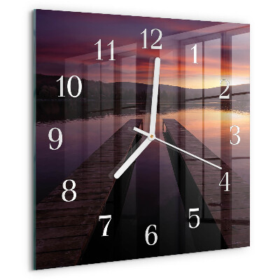 Wanduhr quadratisch Sonnenuntergang