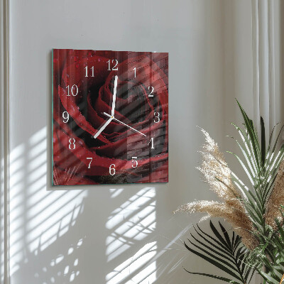 Wanduhr quadratisch Rose