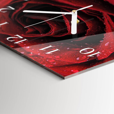 Wanduhr quadratisch Rose