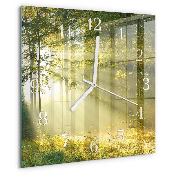 Wanduhr quadratisch Wald