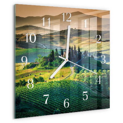 Wanduhr quadratisch Landschaft